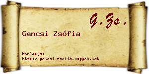Gencsi Zsófia névjegykártya