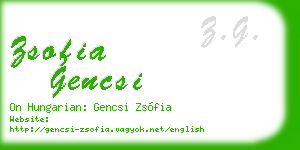 zsofia gencsi business card